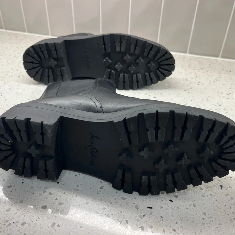 Sam Edelman NWOT Josha Black Leather Chelsea Booties 7.5 M - Picture 10 of 11